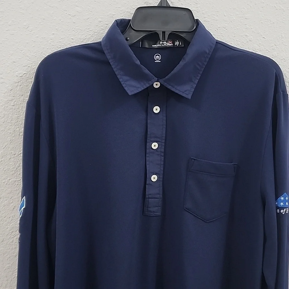 Ralph Lauren X Navy Blue Mens Polyester Elastine Polo Shirt Size L/G.